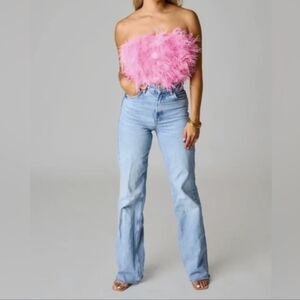 Buddy Love Baby Pink Feather Corset Top medium
